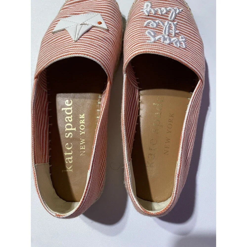 Kate Spade Espadrilles 6.5 Red Ocean Stroll Seas The‎ Day Flats Loafers Nautical